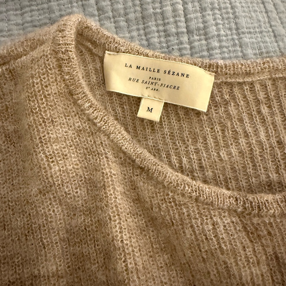 NWOT Sezane Gaspard Cardigan Beige Size M - Picture 2 of 4
